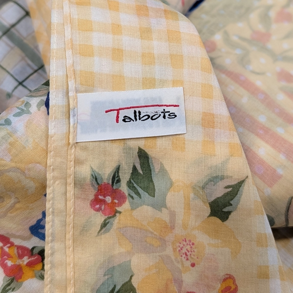 new vintage TALBOTS large patchwork square scarf - image 6